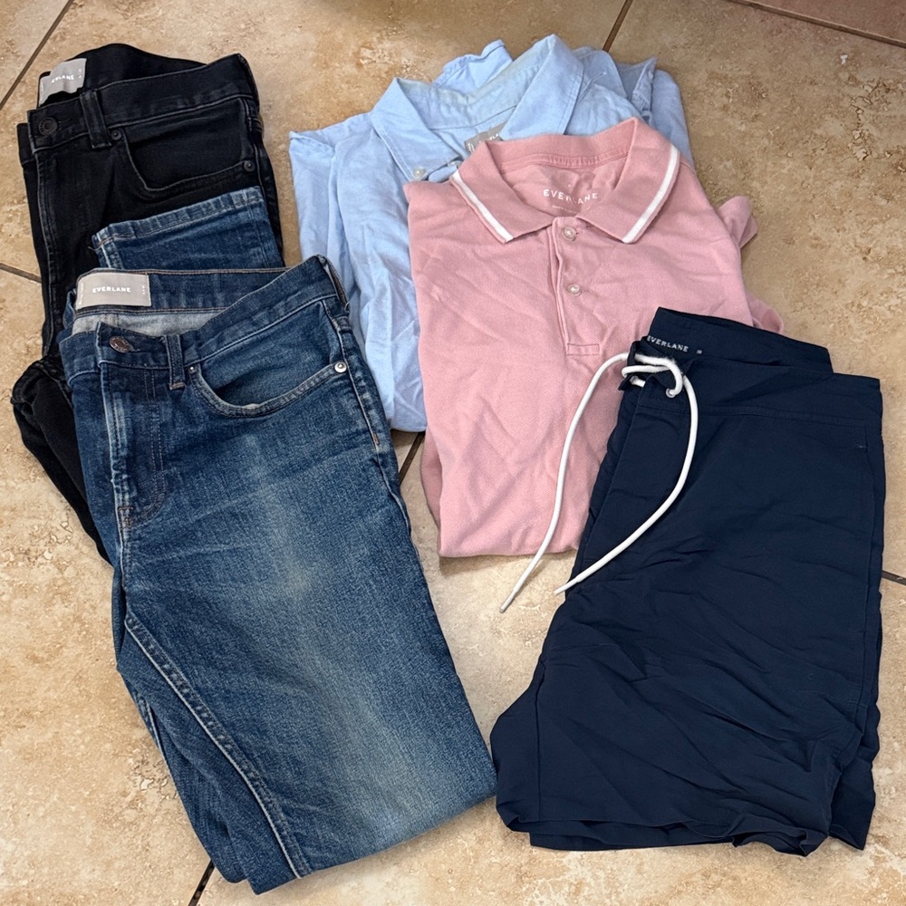 Everlane Men's Blue and Pink Casual Set